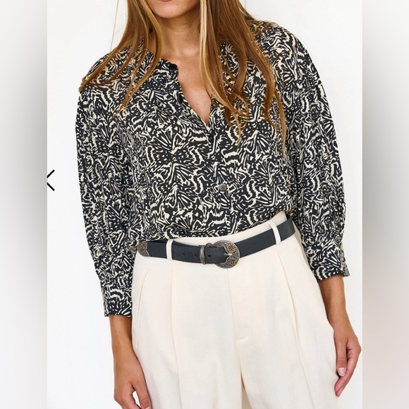 NWT ba&sh lio shirt noir size M - Picture 6 of 15